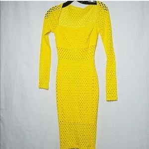 Perforated Yellow Dress